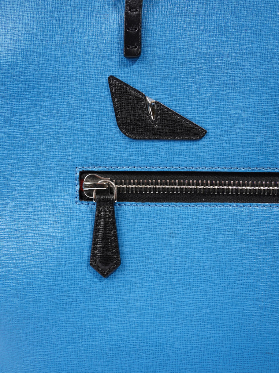 Fendi Monster Tote Blue Leather Image 7