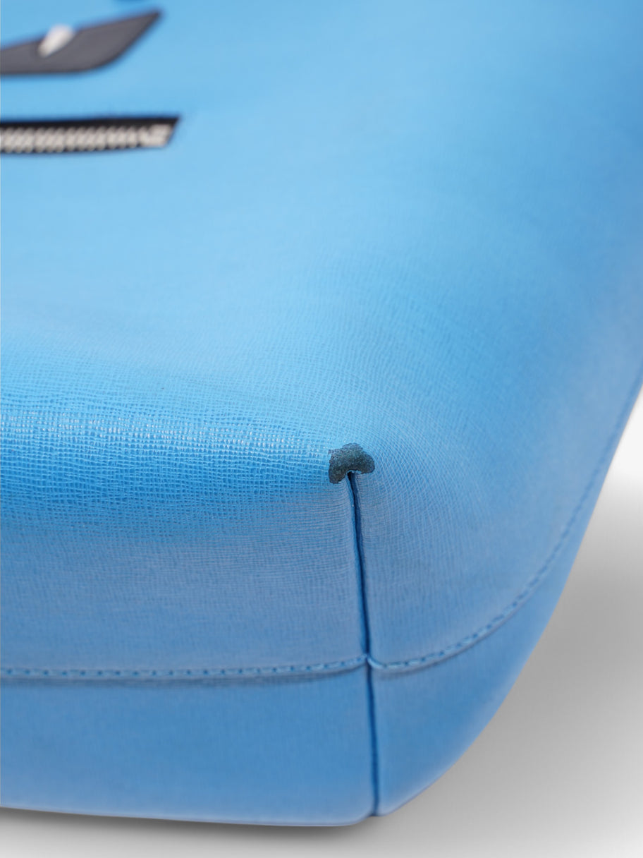 Fendi Monster Tote Blue Leather Image 9