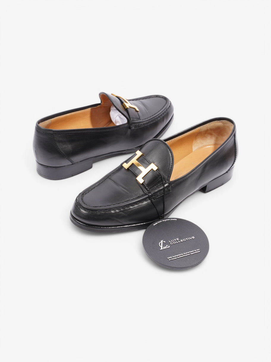Hermes Faubourg Loafers Black Leather EU 38 UK 5 Image 10