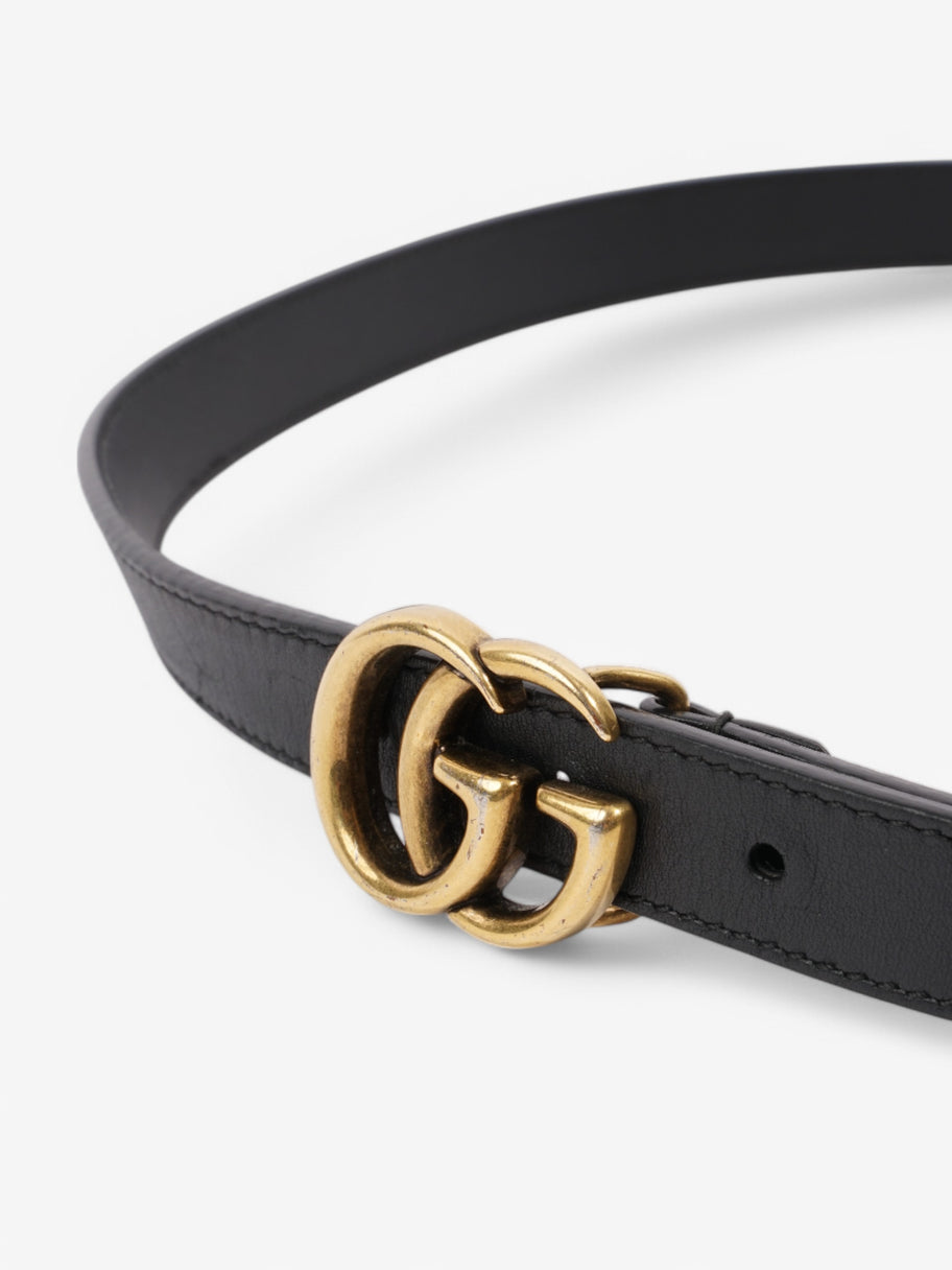 Gucci GG Marmont Thin Belt Black / Gold Leather 105cm / 42