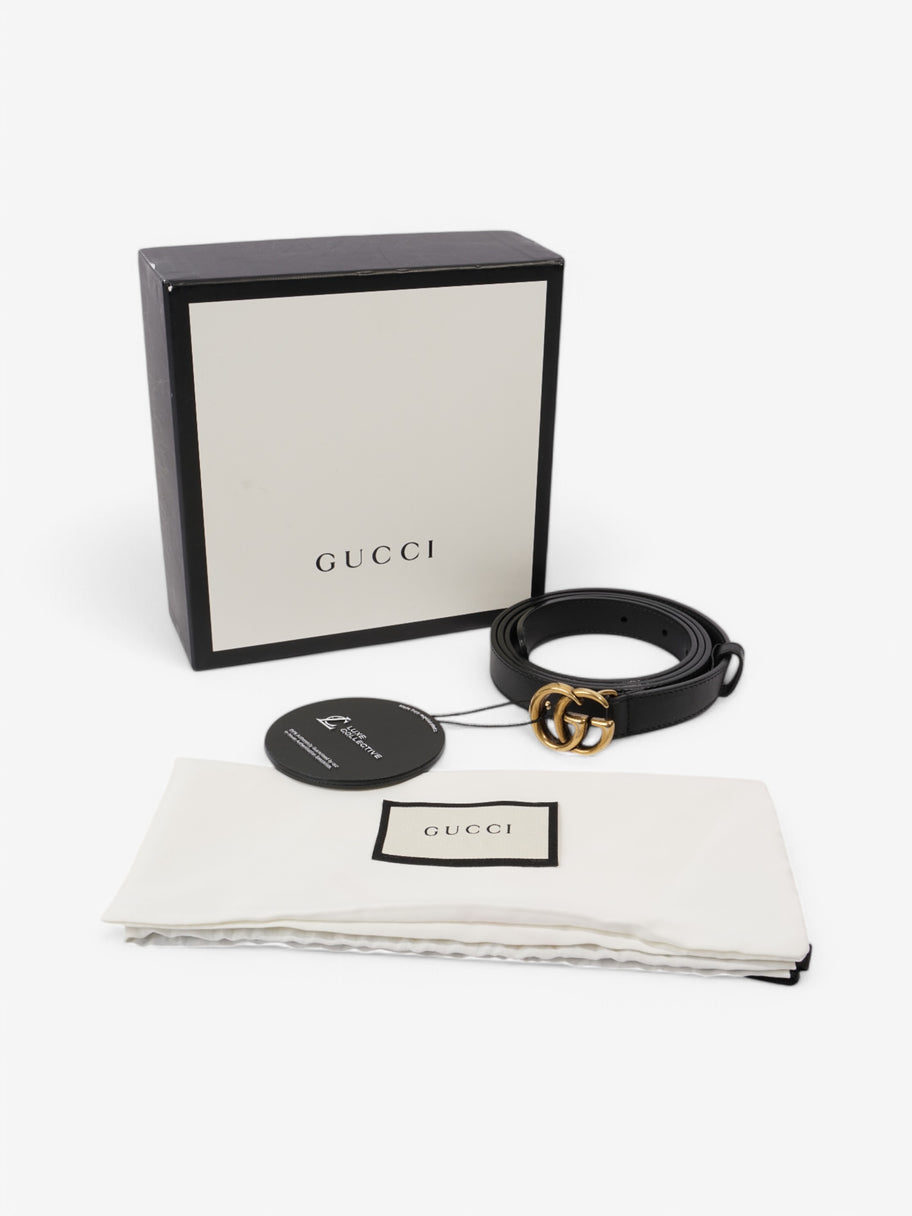 Gucci GG Marmont Thin Belt Black / Gold Leather 105cm / 42