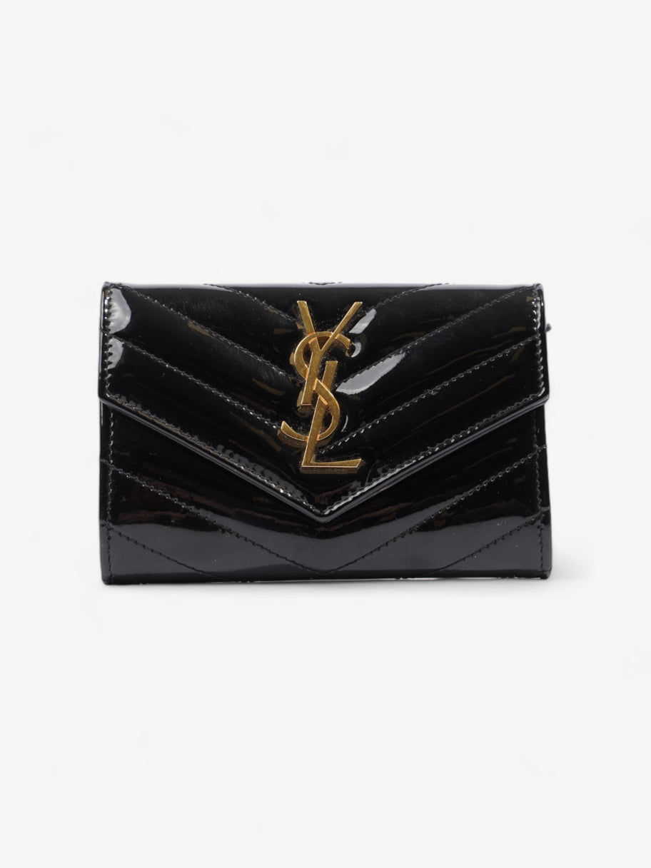 Saint Laurent Monogram Wallet Black / Gold Patent Leather Image 1
