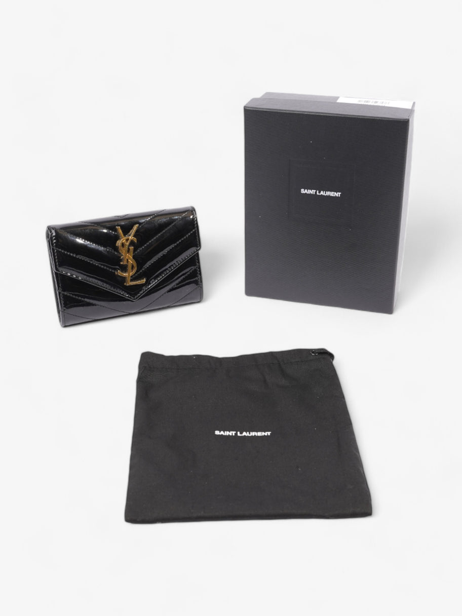 Saint Laurent Monogram Wallet Black / Gold Patent Leather Image 6