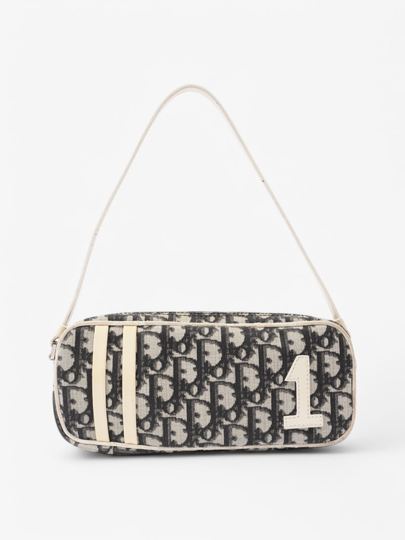  Christian Dior Pochette Bag Grey / White Canvas One SIze