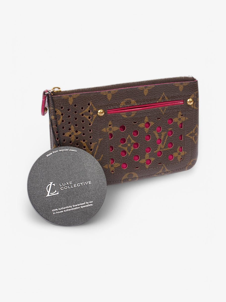 Louis Vuitton Perforated Pochette Plat Monogram / Fuschia Coated Canvas Image 6