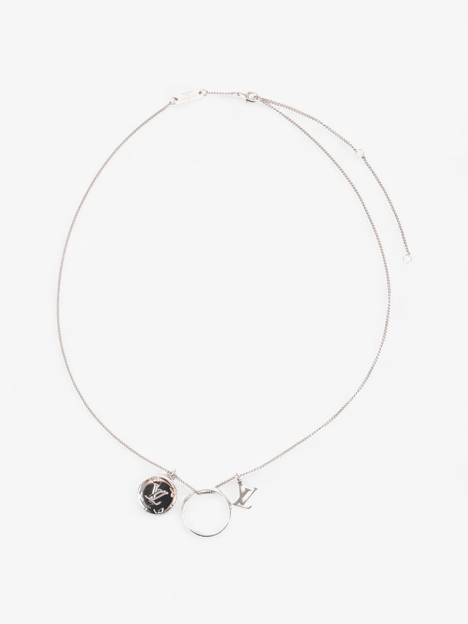 Louis Vuitton Monogram Charms Necklace Silver Brass Image 1