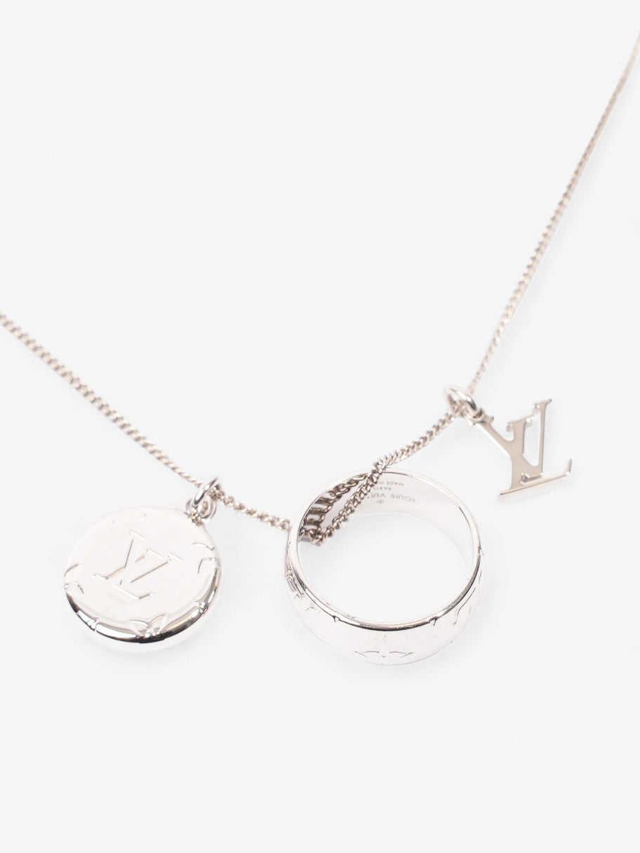 Louis Vuitton Monogram Charms Necklace Silver Brass Image 2