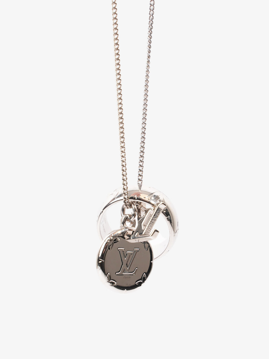 Louis Vuitton Monogram Charms Necklace Silver Brass Image 4
