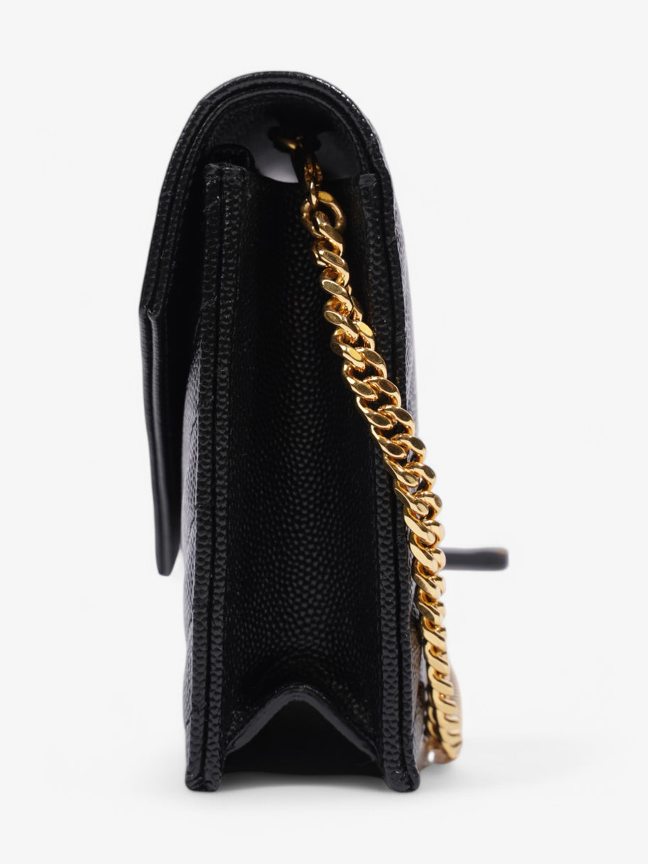 Saint Laurent Cassandre Envelope Chain Wallet Black Grained Leather Image 12