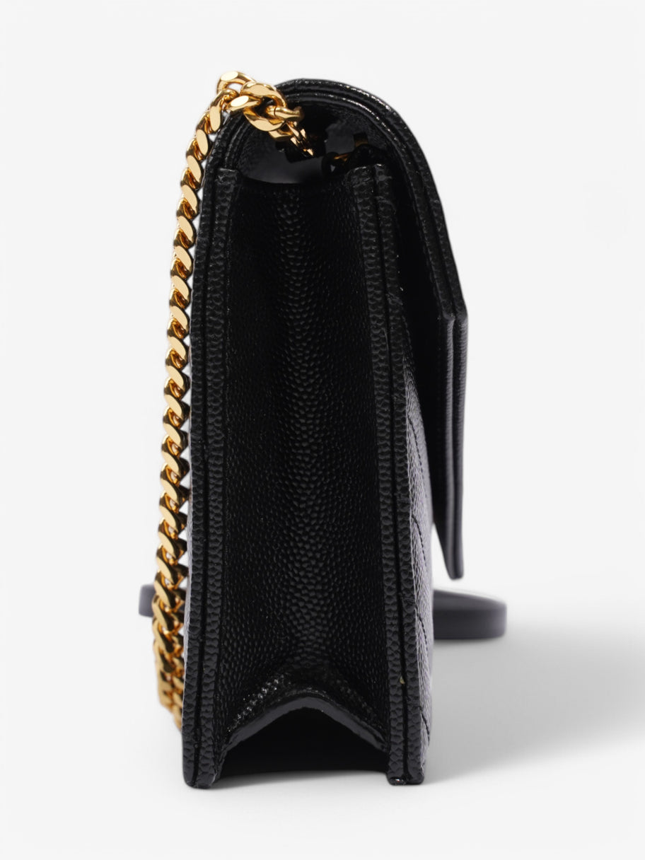 Saint Laurent Cassandre Envelope Chain Wallet Black Grained Leather Image 5
