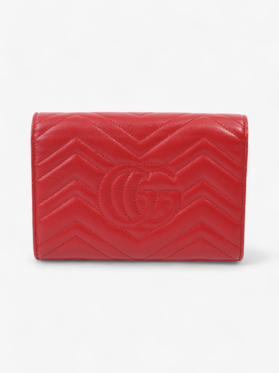Gucci GG Marmont Chain Wallet Red Calfskin Leather 58 Image 4