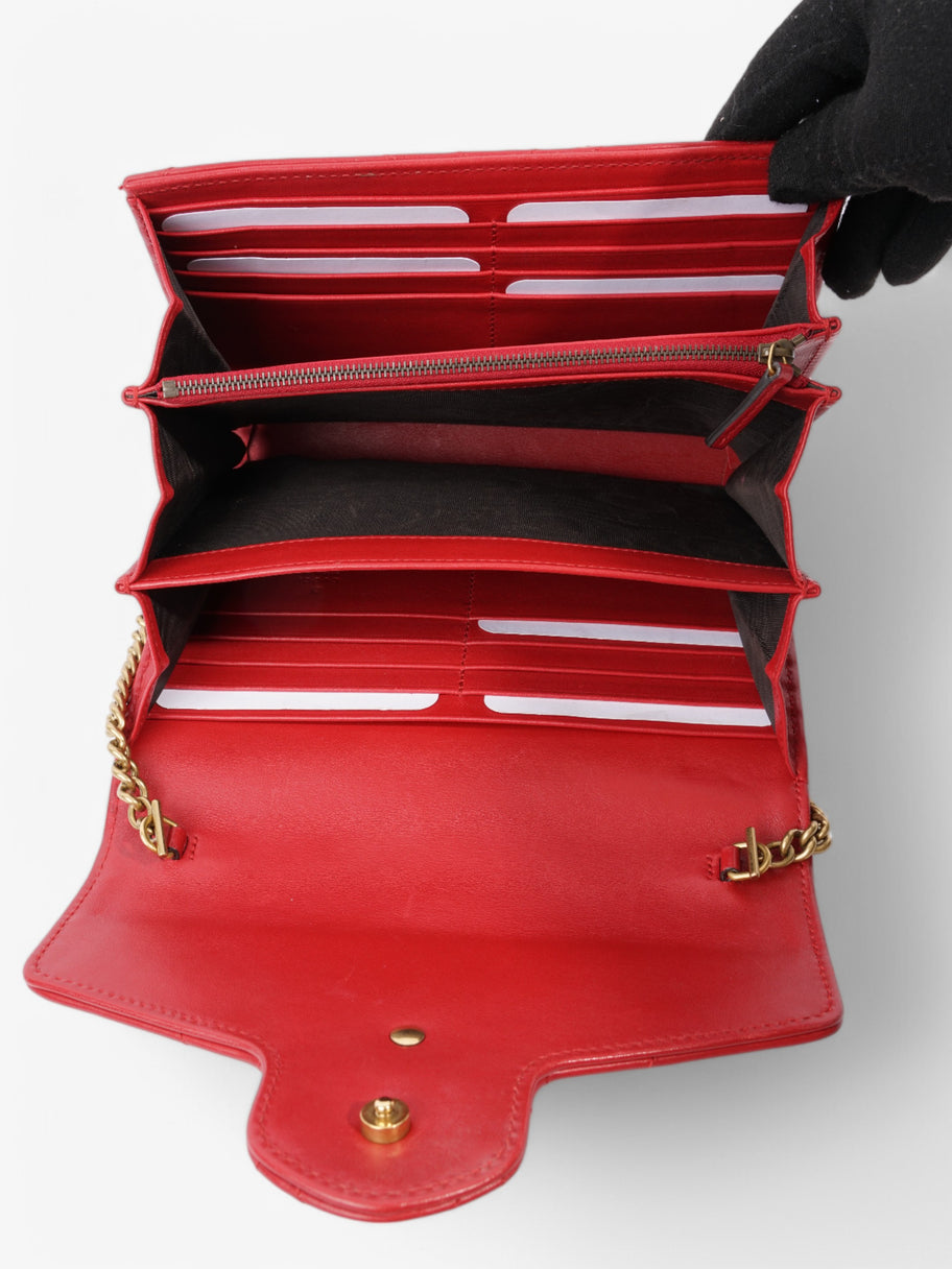 Gucci GG Marmont Chain Wallet Red Calfskin Leather 58 Image 9