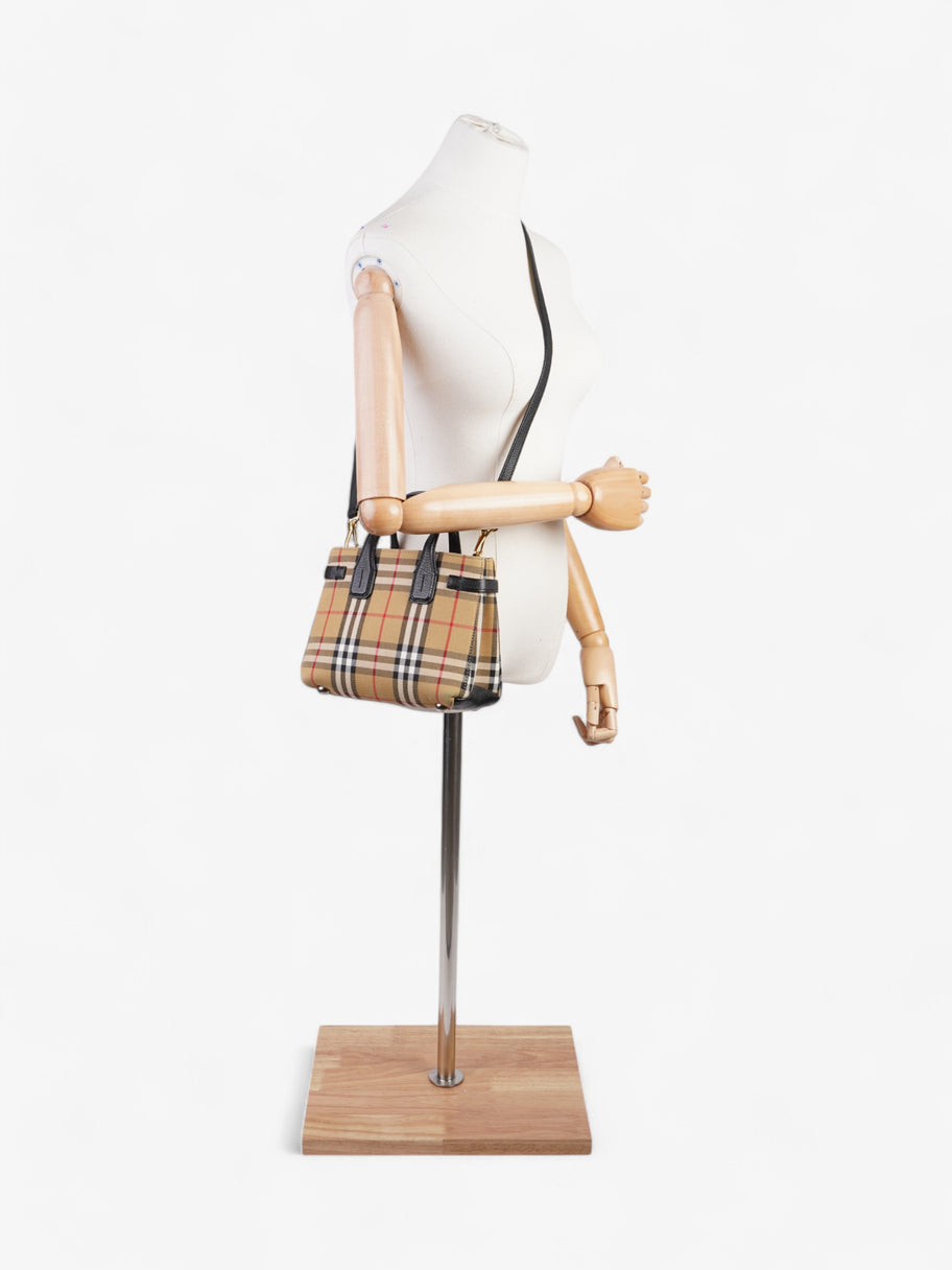 Burberry Banner Bag Haymarket Check / Black Cotton Small Image 2