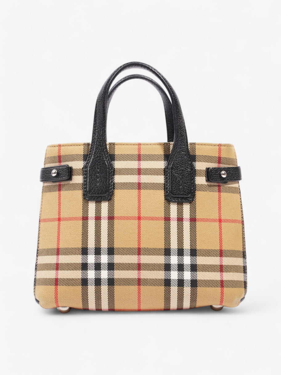 Burberry Banner Bag Haymarket Check / Black Cotton Small Image 4