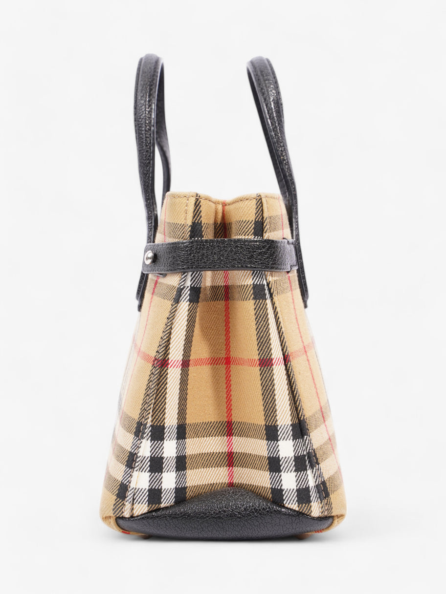 Burberry Banner Bag Haymarket Check / Black Cotton Small Image 5