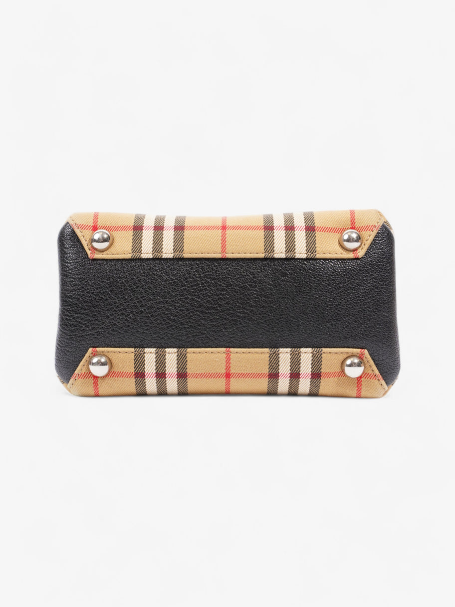 Burberry Banner Bag Haymarket Check / Black Cotton Small Image 6