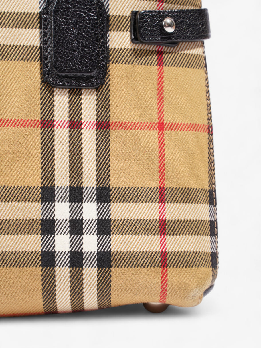 Burberry Banner Bag Haymarket Check / Black Cotton Small Image 7
