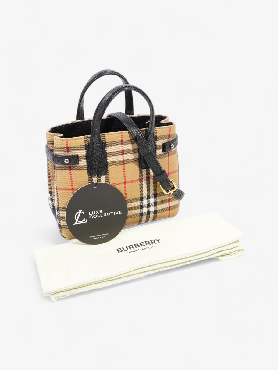 Burberry Banner Bag Haymarket Check / Black Cotton Small Image 9