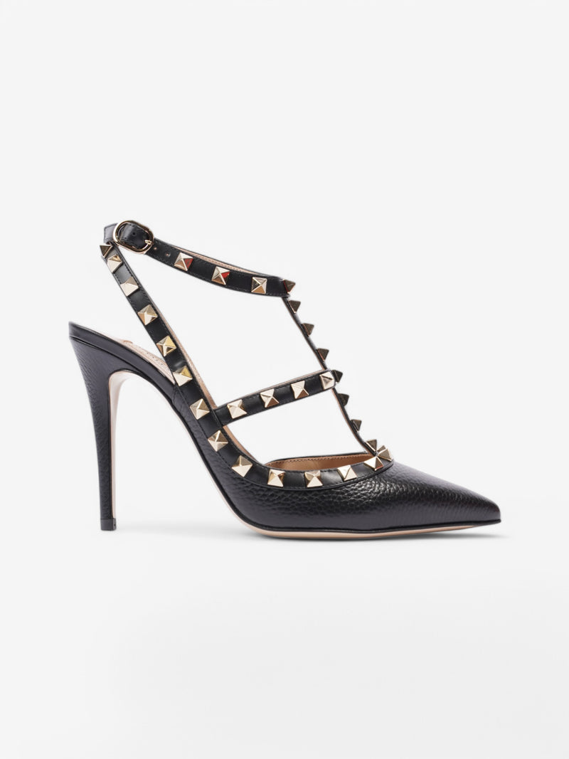  Valentino Rockstud Heels Black / Gold Leather EU 38 UK 5