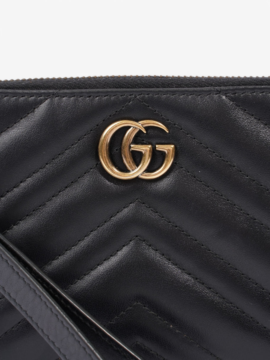 Gucci Marmont Pouch Black Matelasse Leather Image 5
