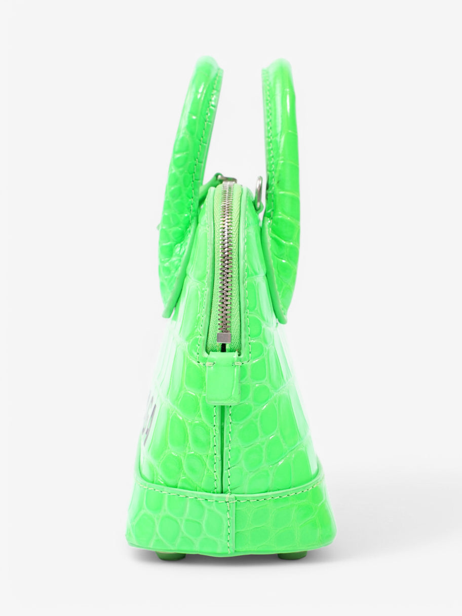 Balenciaga Ville Top Handle Bag Neon Green / Black Alligator Small Image 3
