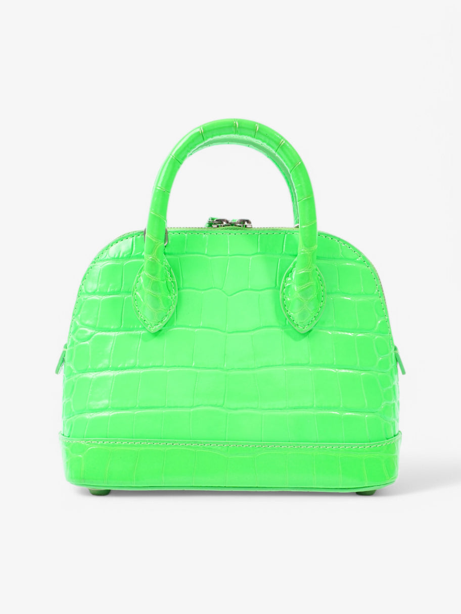 Balenciaga Ville Top Handle Bag Neon Green / Black Alligator Small Image 4