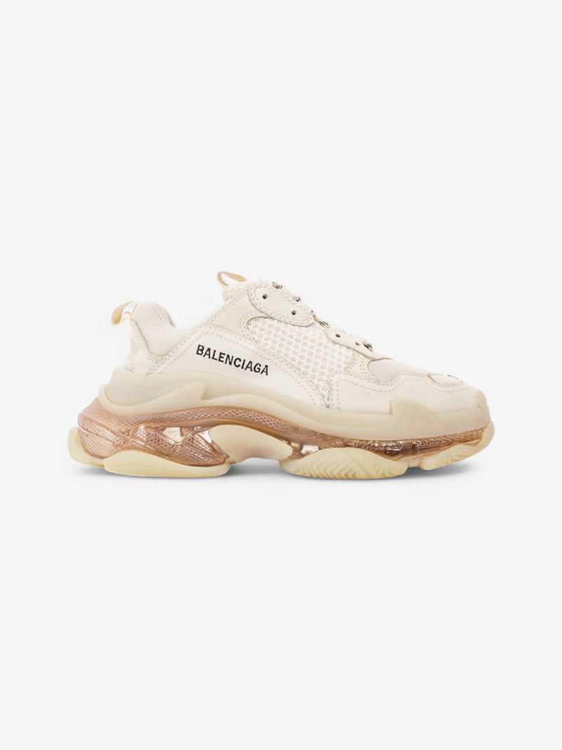  Balenciaga Triple S Clear Sole Beige  / Black Mesh EU 38 UK 5