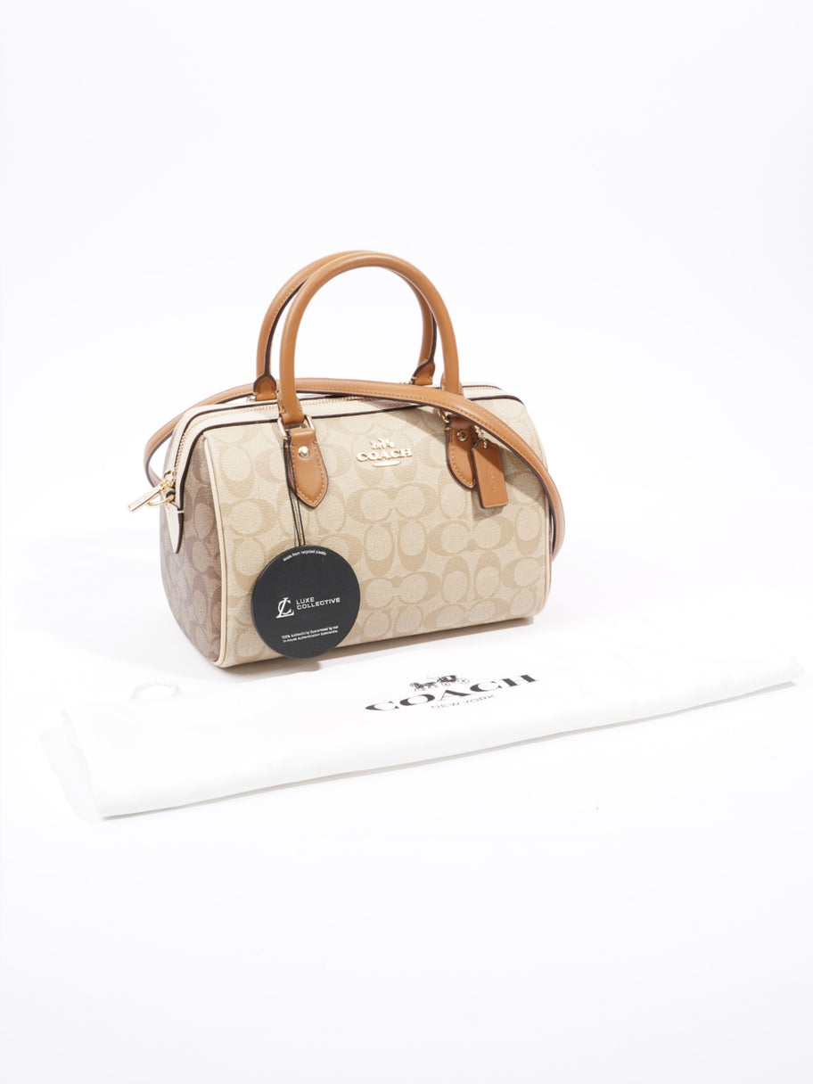 Coach Rowan Satchel Beige Coated Canvas Image 10