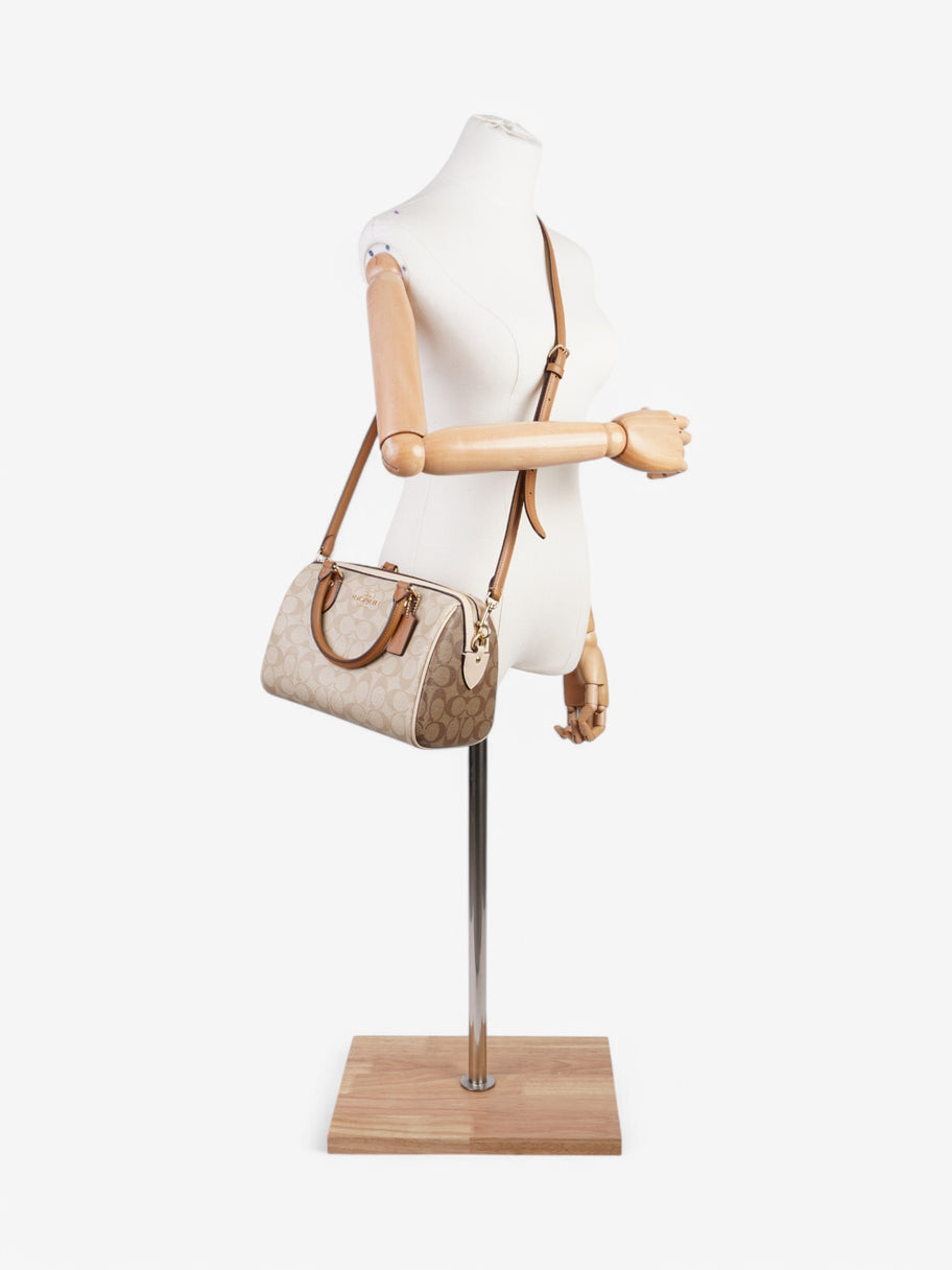 Coach Rowan Satchel Beige Coated Canvas Image 2