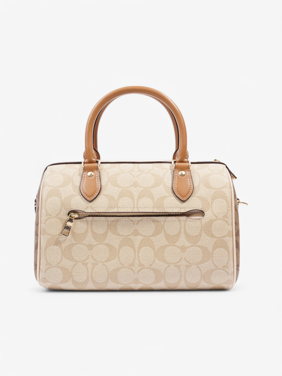 Coach Rowan Satchel Beige Coated Canvas Image 4