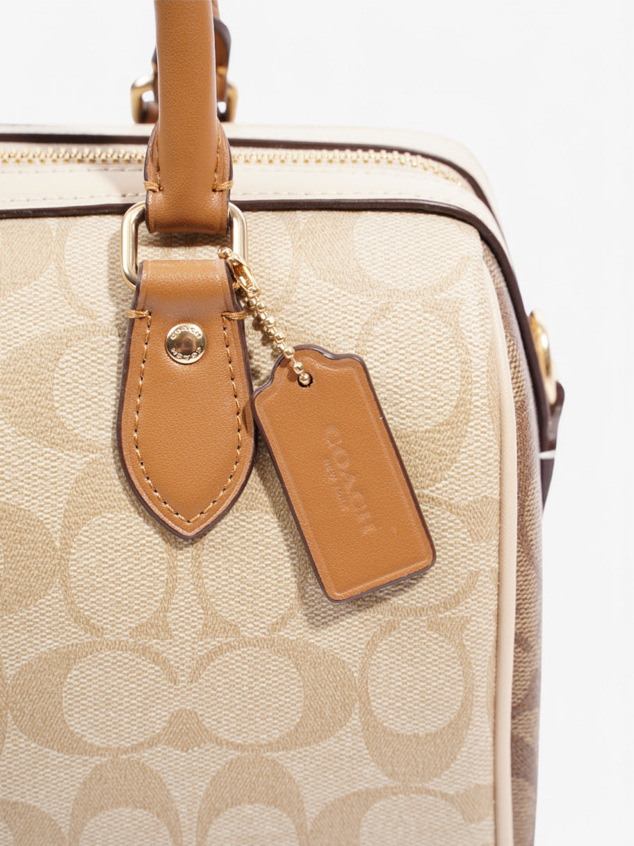 Coach Rowan Satchel Beige Coated Canvas Image 7