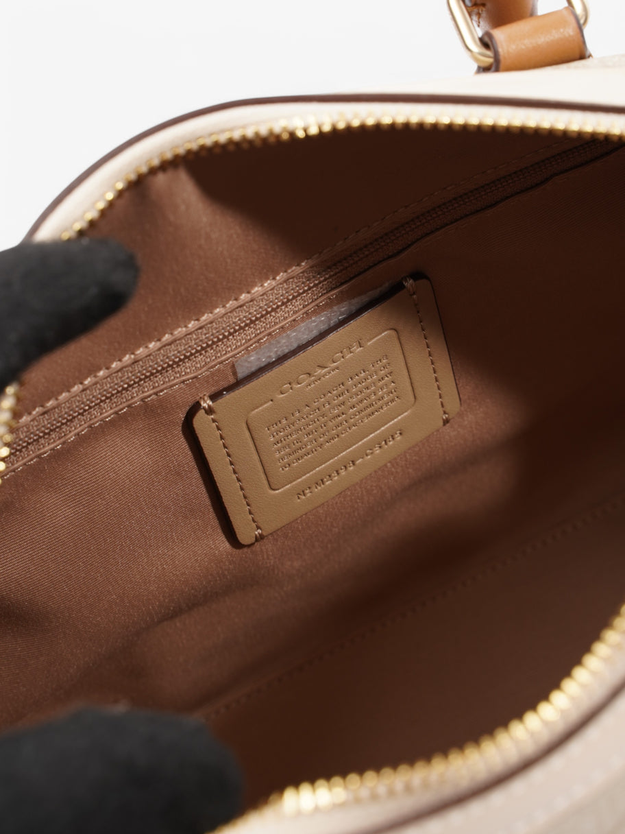 Coach Rowan Satchel Beige Coated Canvas Image 8
