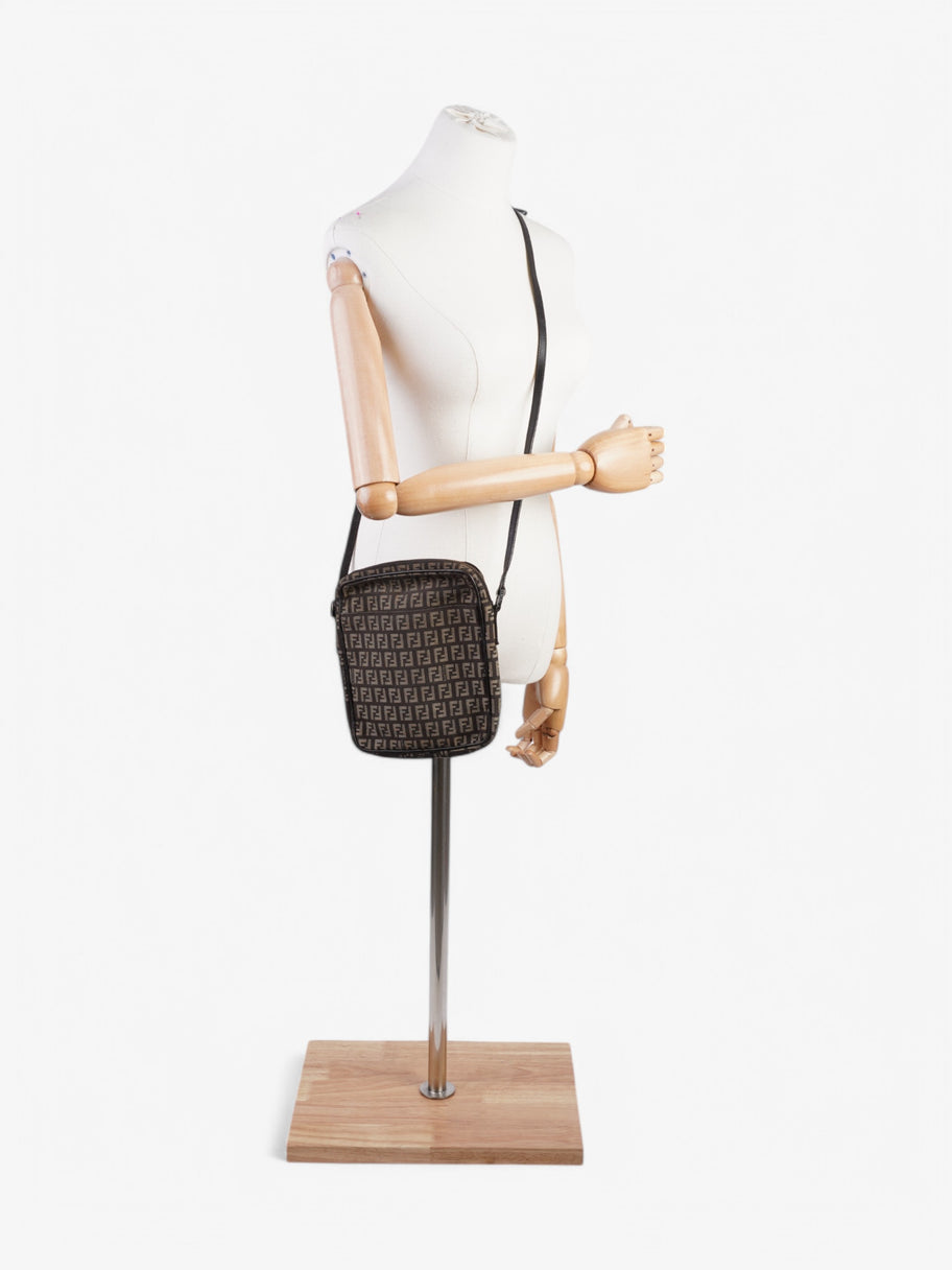 Fendi Zucchino Shoulder Bag Brown Canvas Image 2