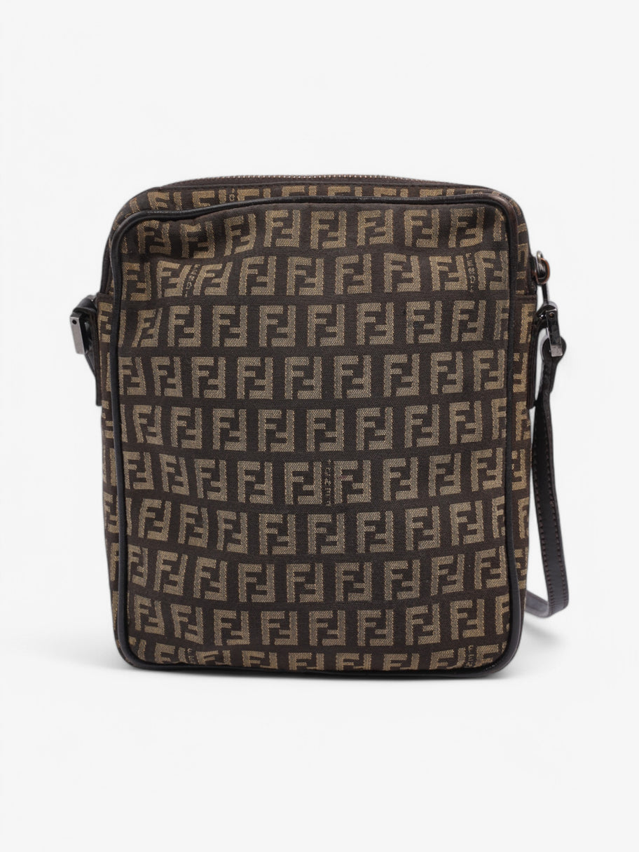 Fendi Zucchino Shoulder Bag Brown Canvas Image 3