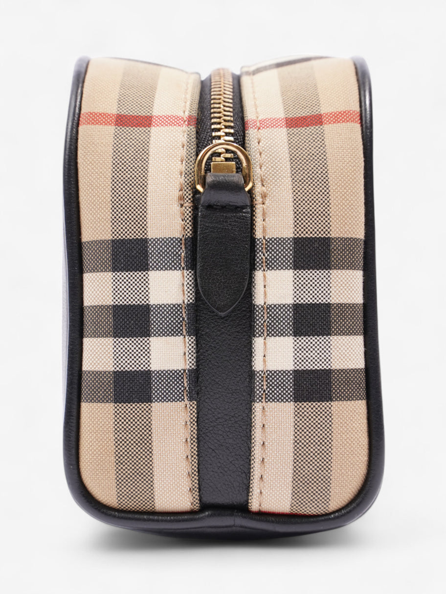Burberry Mini Crossbody Bag Black / Check Leather Image 3