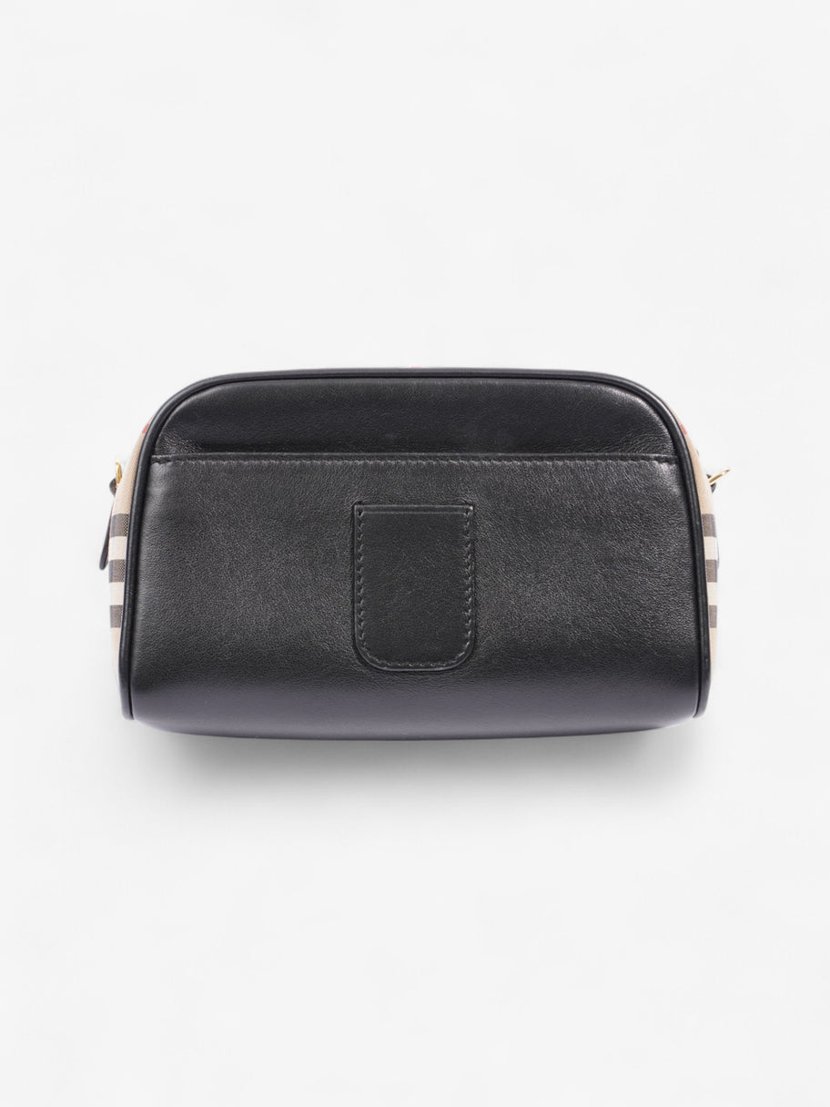 Burberry Mini Crossbody Bag Black / Check Leather Image 4