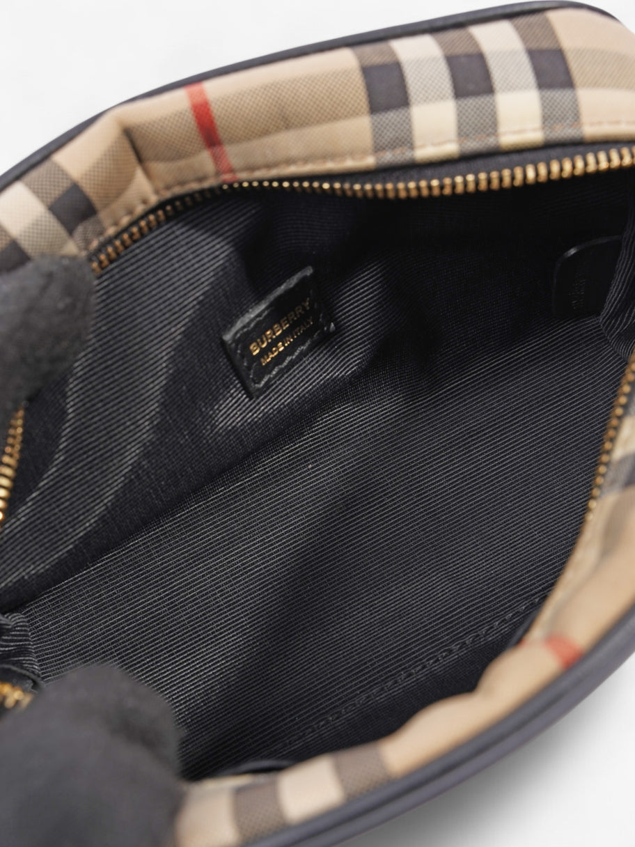 Burberry Mini Crossbody Bag Black / Check Leather Image 7