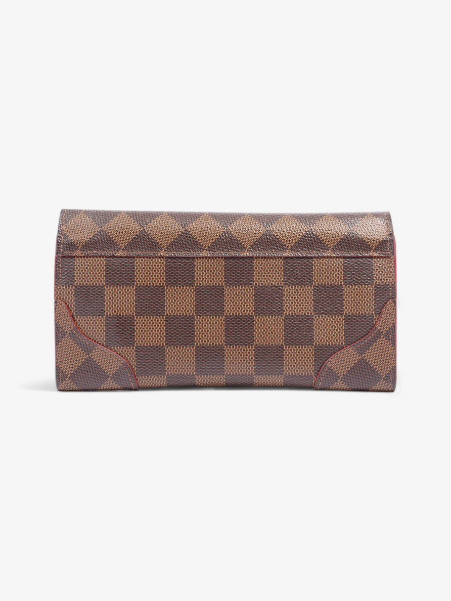 Louis Vuitton Kaisa Long Wallet Damier Ebene / Red / Gold Coated Canvas Image 2