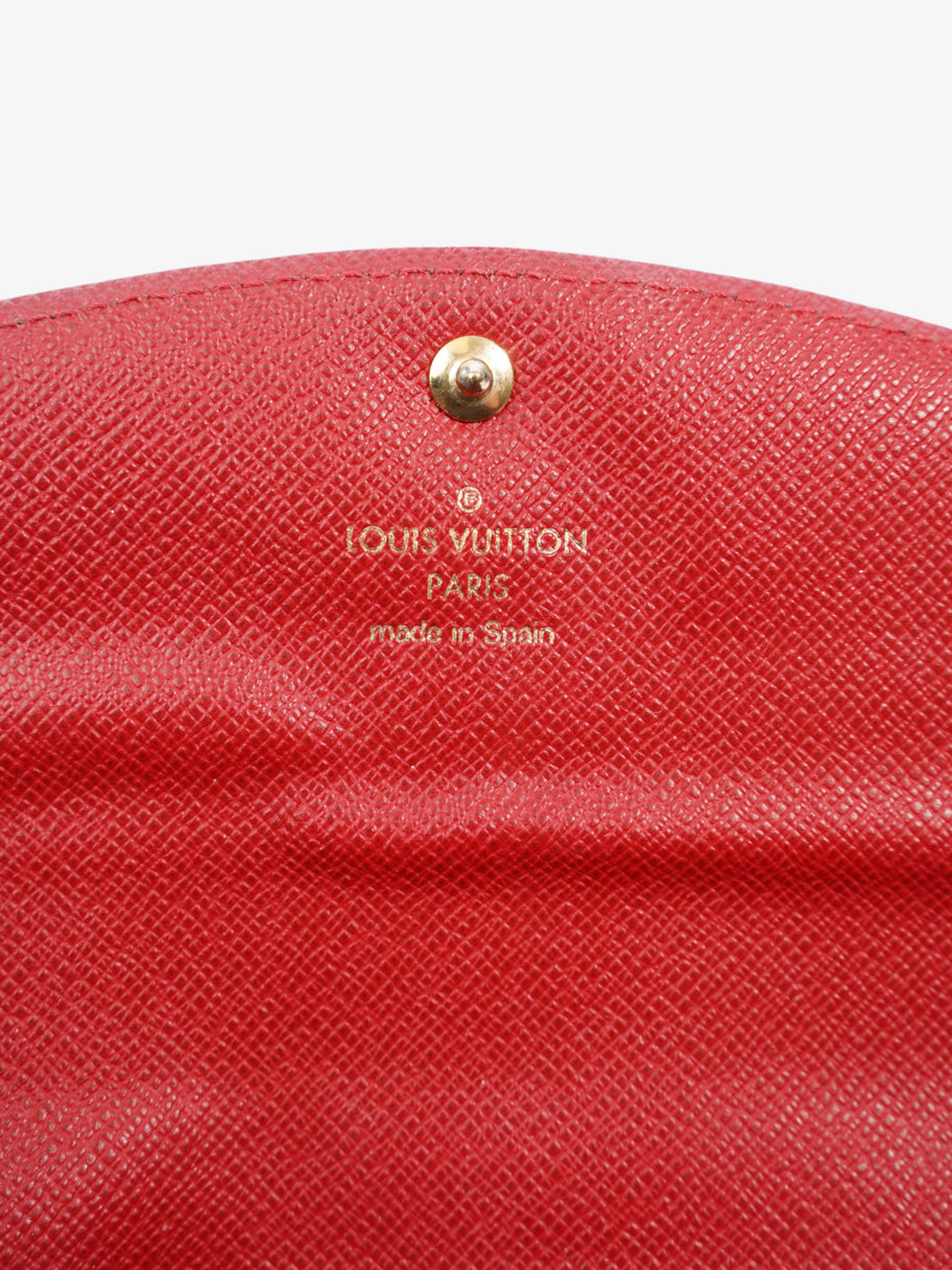 Louis Vuitton Kaisa Long Wallet Damier Ebene / Red / Gold Coated Canvas Image 5
