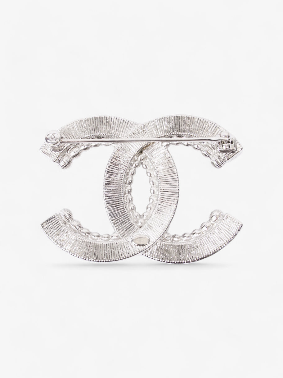Chanel CC Crystal Brooch Silver Base Metal Image 2