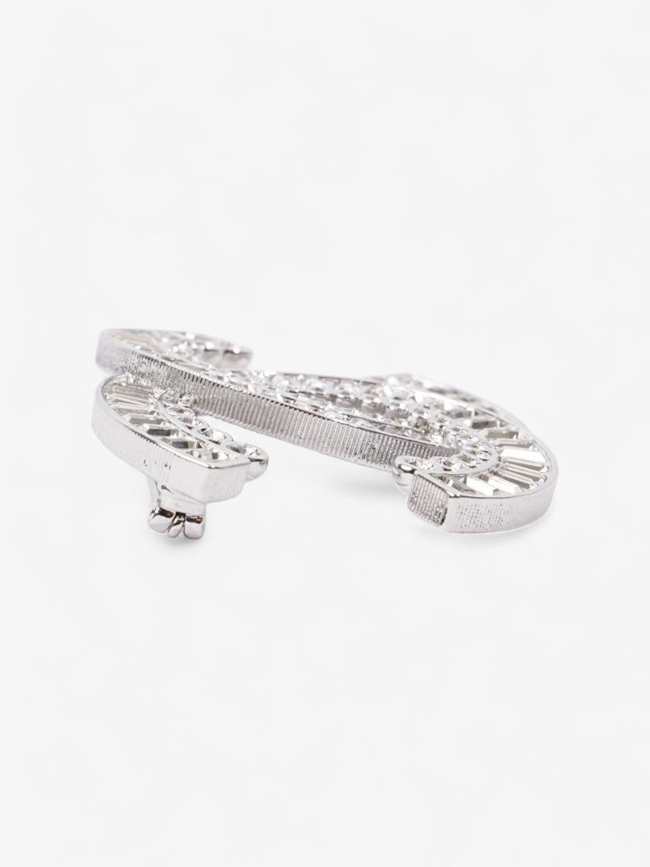 Chanel CC Crystal Brooch Silver Base Metal Image 4
