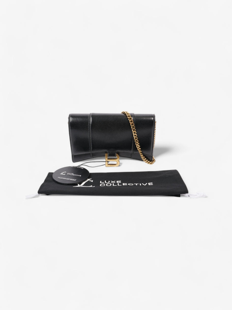 Balenciaga Hourglass Wallet On Chain Black Calfskin Leather Image 11