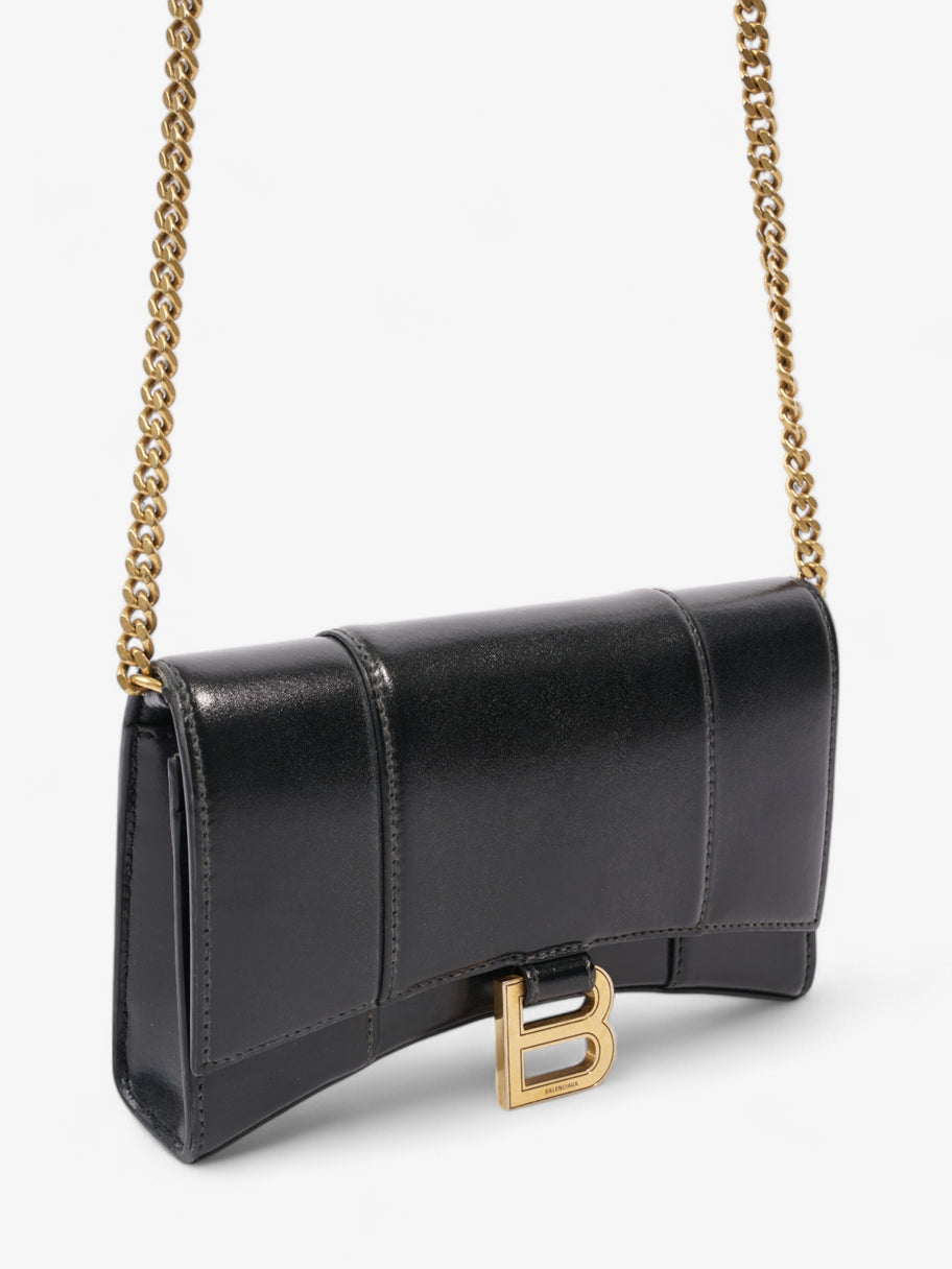 Balenciaga Hourglass Wallet On Chain Black Calfskin Leather Image 7