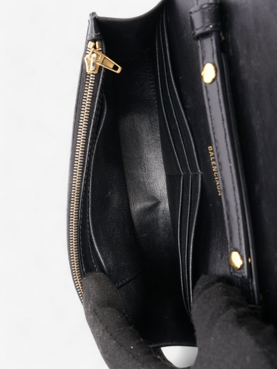 Balenciaga Hourglass Wallet On Chain Black Calfskin Leather Image 9
