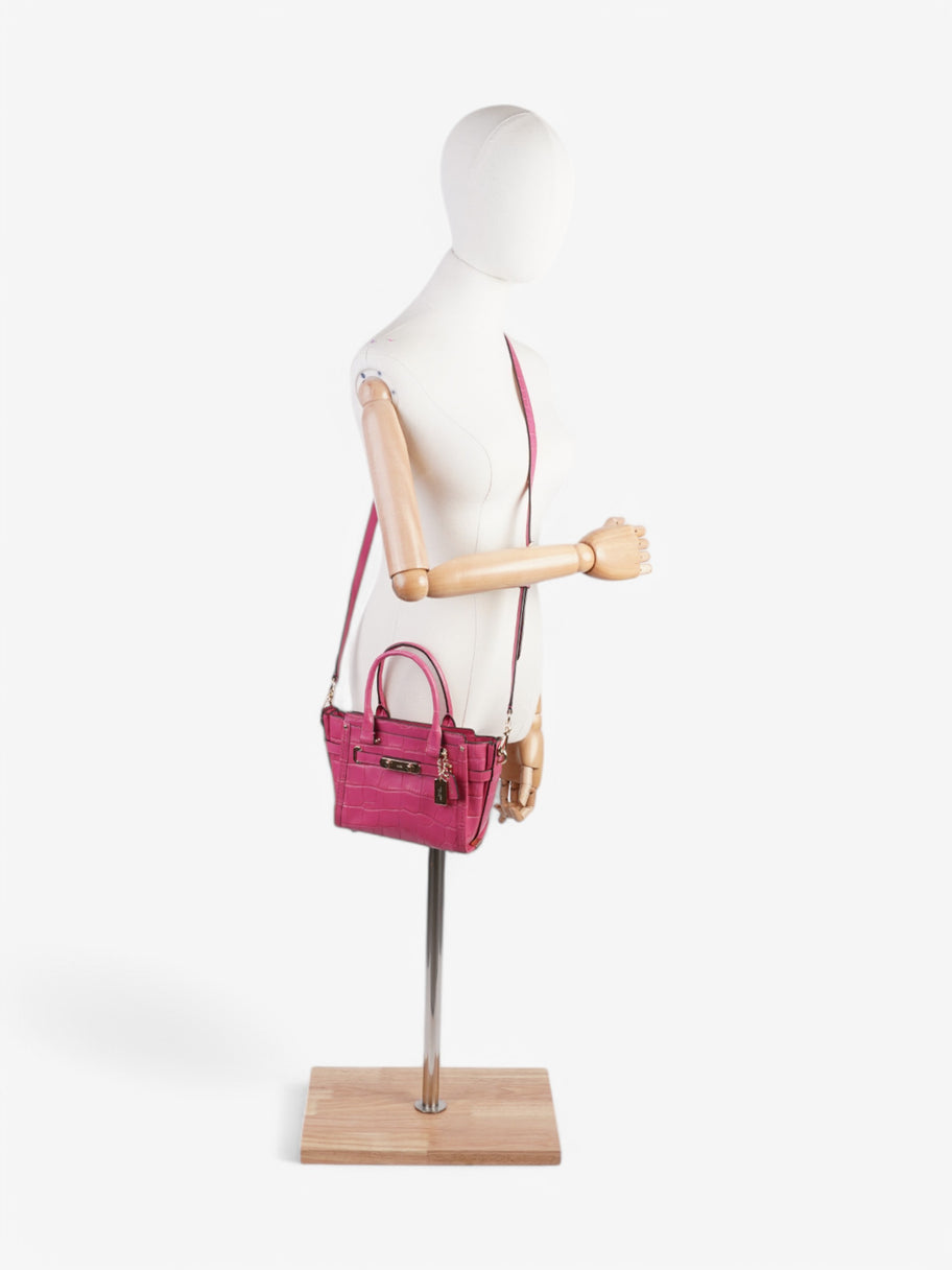 Coach Swagger Satchel Pink Embossed Leather 21 Image 2