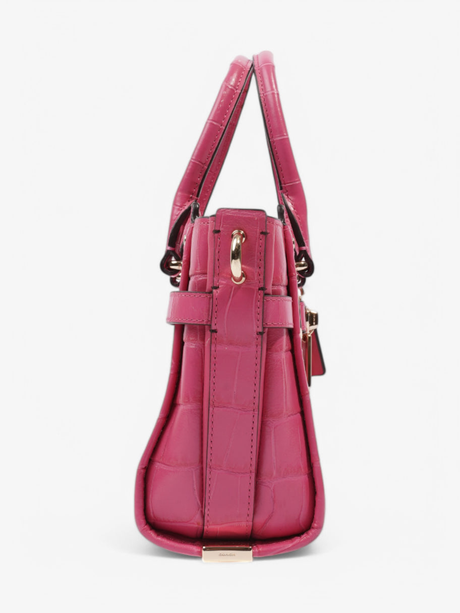 Coach Swagger Satchel Pink Embossed Leather 21 Image 5