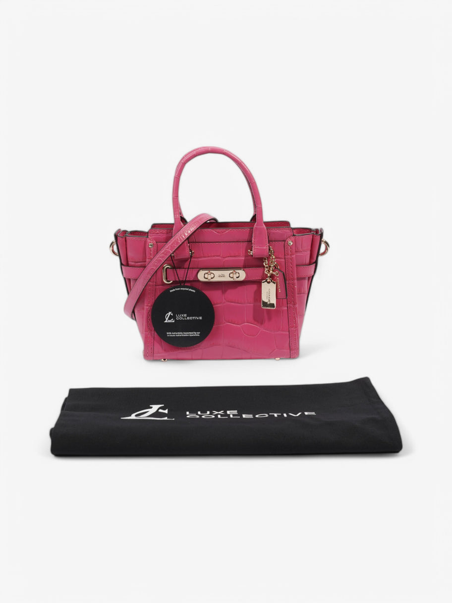 Coach Swagger Satchel Pink Embossed Leather 21 Image 9