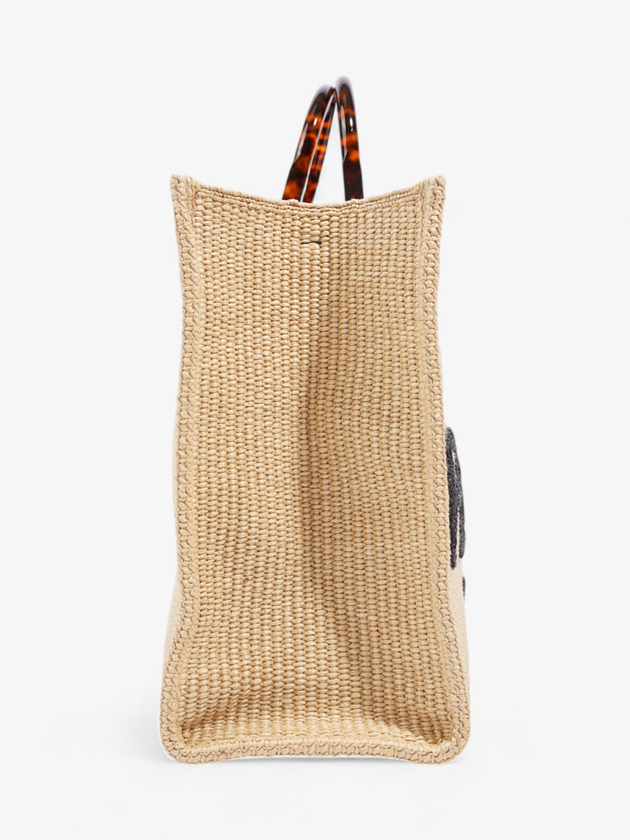 Fendi Sunshine Tote Bag Natural / Black / Brown Wicker Image 6