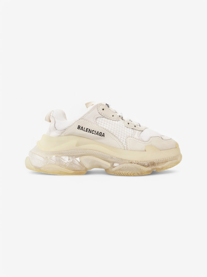  Balenciaga Triple S Clear Sole White  / Black Mesh EU 38 UK 5