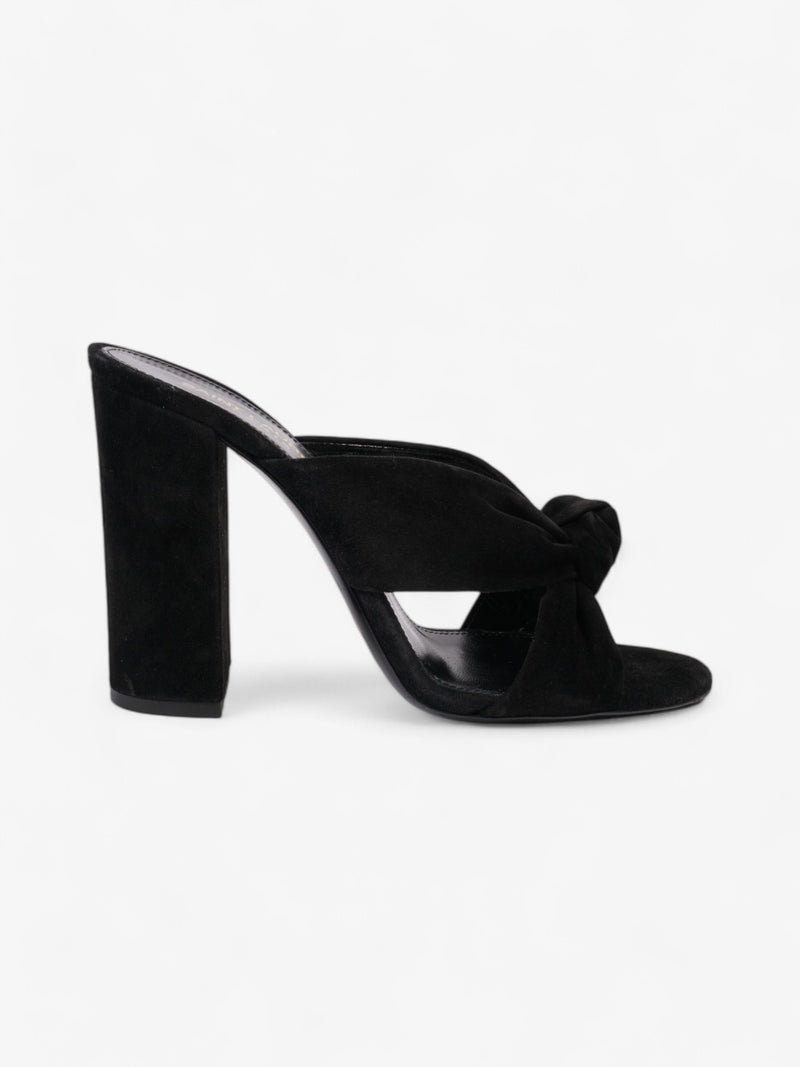  Saint Laurent Loulou Knot Sandals Black Suede EU 37.5 UK 4.5